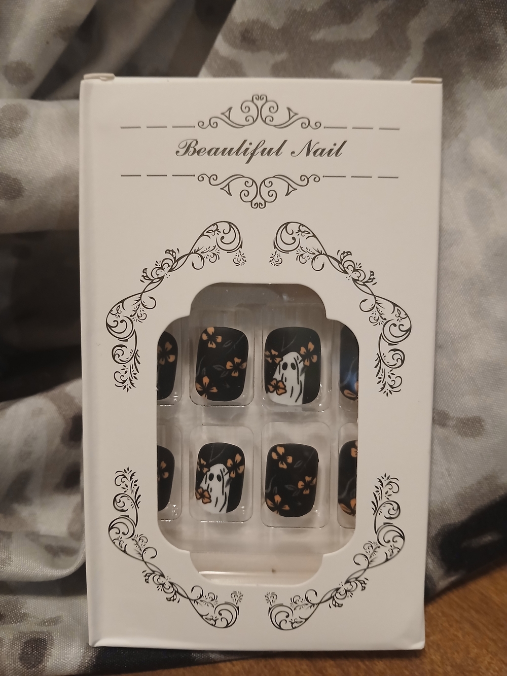 Halloween Floral Ghost Press-On Nails